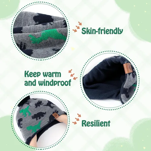 Miniatura 5 de Duoyeree - Gorro Beanie para niños y niñas, con pompón, forro acogedor, gorro de invierno