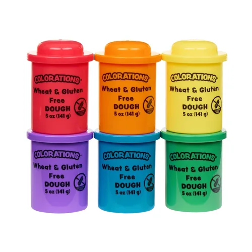Colorations Masa Clásica Sin Trigo y Gluten - 6 Colores (5 oz Cada Una) | No Tóxica, Masa de Jugar, Conjunto a Granel, Kit Sensorial, Recuerdos de
