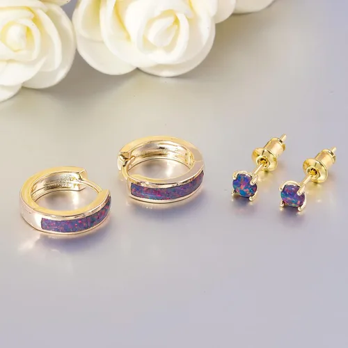 Miniatura 117 de CiNily Aretes Huggie de ópalo con bisagras, chapados en oro, hipoalergénicos, pequeños aretes de aro para mujeres, adolescentes, niñas, hombres