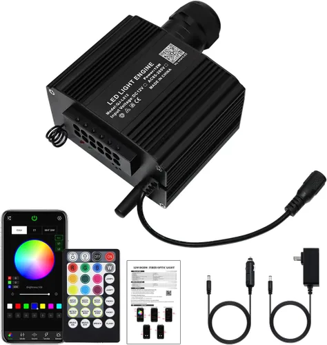 Miniatura 20 de AKEPO 4 Color 36W RGBW Luz de Fibra Óptica Parpadeante Solo Fuente de Luz, 4 Puertos RGBW Parpadeante + Activado por Música + Control a través