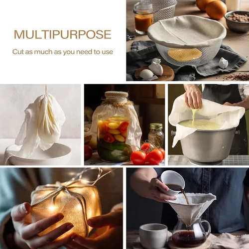 Miniatura 6 de eFond Estopilla de 36 pies cuadrados grado 100 paños de queso para colar, reutilizables, lavables, sin pelusa y malla ultra fina, sin blanquear