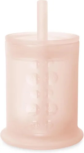 Miniatura 17 de Olababy Clear View - Taza de entrenamiento de silicona con tapa con pajilla, entrenador para sorber para niños de 12 meses en adelante, vasos Lila