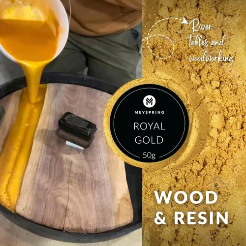 Miniatura 4 de MEYSPRING Polvo de Mica Dorado Real para Resina Epoxi - Kintsugi Gold - Pigmento de Resina Epoxi - Excelente Color de Resina para Kit de Reparación