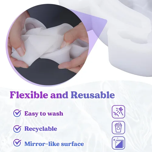 Miniatura 6 de LET'S RESIN Moldes de resina con forma de tortuga, moldes de silicona 3D de animales para resina epoxi, moldes de resina de silicona de arte marino