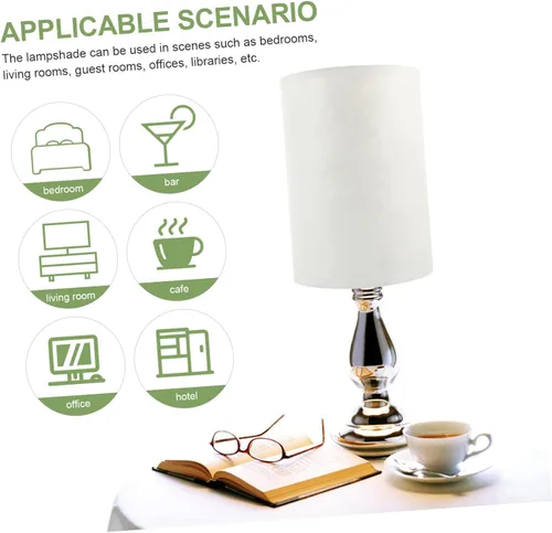 Miniatura 9 de ORFOFE Lámpara de mesa con patrón de mármol, pantalla decorativa moderna para bombillas, elegante diseño de tambor para lámparas de acento