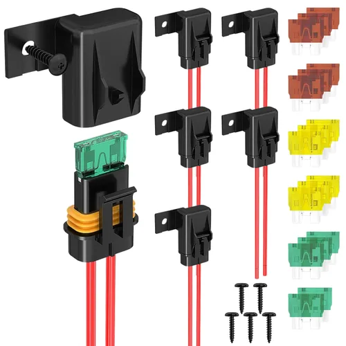 Miniatura 8 de DaierTek Portafusibles en línea de 12 AWG, 12 V, ATO/ATC, portafusibles en línea, 12 voltios, impermeable, con fusible de hoja media de 30 amperios