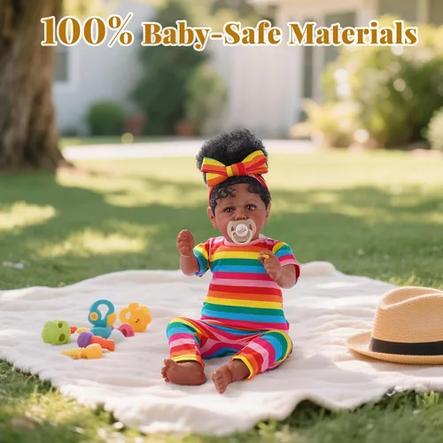 Miniatura 6 de JIZHI Muñecas Bebé Reborn Negras - Cuerpo Suave Realista Afroamericana Muñeca de Niña Recién Nacida de 20 Pulgadas Mejor Set de Regalo de Cumpleaños