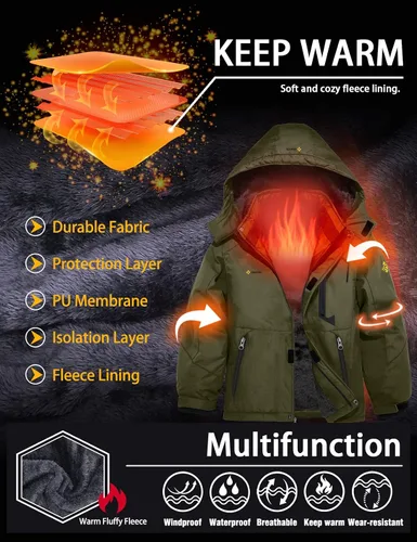Miniatura 5 de Chaqueta de esquí impermeable para niño con capucha GEMYSE