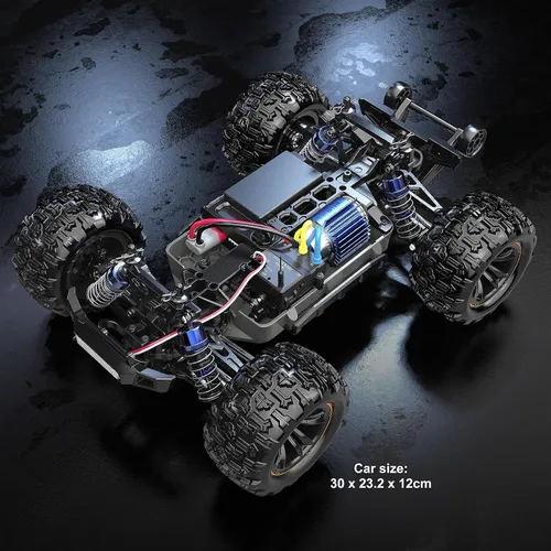 Miniatura 5 de HYPER GO H16DR - Auto a control remoto rápido a escala 1:16 listo para correr, Monster Truck RC de alta velocidad y saltos, coches RC todo terreno