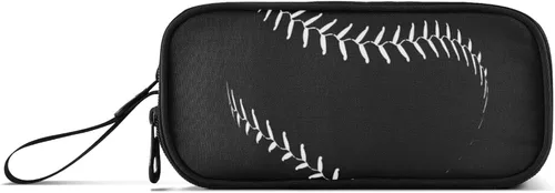 Miniatura 17 de Fisyme Estuche para lápices de texto con números negros de béisbol, caja de gran capacidad, organizador de papelería, bolsa personalizada