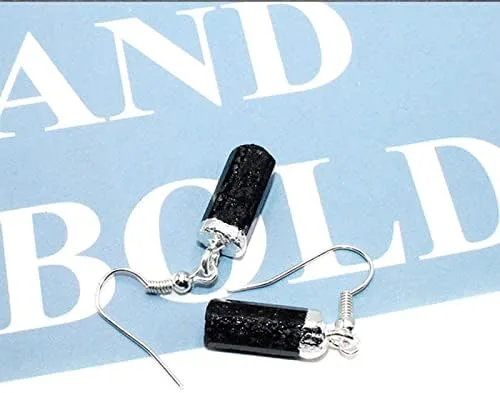 Miniatura 4 de Pendientes de gota curativos de cristal de turmalina negra irregular