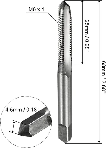 Miniatura 2 de uxcell 4 unids roscas métricas M6 x 1 H2 de acero de alta velocidad flautas rectas máquina roscado roscado herramientas de reparación