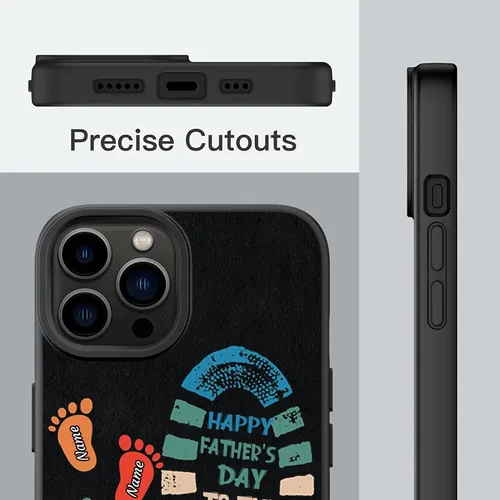 Miniatura 3 de Fundas de teléfono personalizadas para papá y niños, huellas compatibles con iPhone 15, 14, 13, 12, 11 Pro Max, Samsung Galaxy S23 S22 S21 S20
