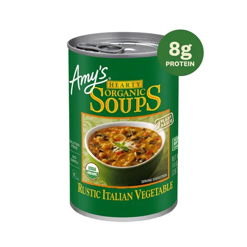 Miniatura 2 de Sopa Amy's, vegana, sin gluten, orgánica de verduras italianas rústicas (champiñones, arroz integral y frijoles) 14 oz (paquete de 12)