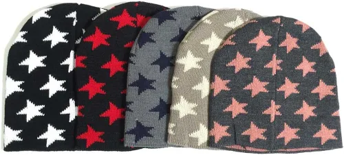 Miniatura 2 de aesthetinc Classic Stars Print Knit Beanie Hat