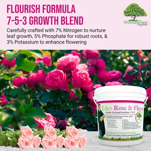 Miniatura 3 de Eden Rose & Flower Fertilizante orgánico enriquecido Alimento para plantas de neem-7-5-3 fórmula enriquecida para el mejor crecimiento de flores