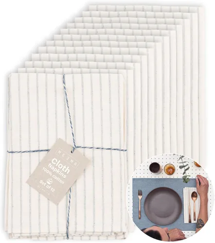 Miniatura 16 de MEEMA Servilletas de tela Servilletas de tela de algodón lavables hechas de materiales reciclados Juego de regalo de mesa de cocina 19.5 x