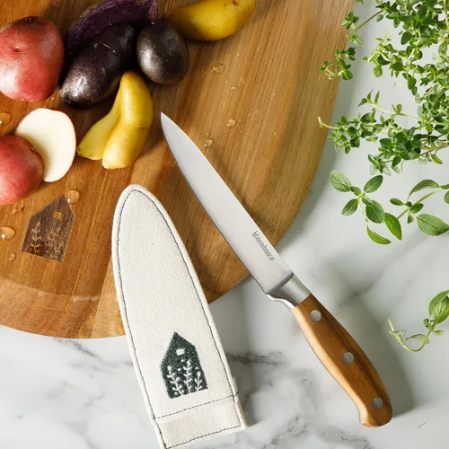 Miniatura 3 de Bloomhouse - Dos veces Oprah's Favorite Things Ganador - Cuchillo de cocina de 5 pulgadas con hoja de acero inoxidable alemán con mango de madera