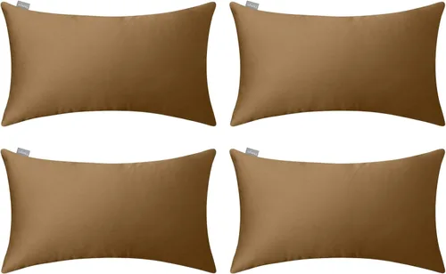 Miniatura 66 de Thmyo - Paquete de 4 fundas de almohada decorativas de 100 % algodón para lumbar, cómodas, sólidas, para Navidad/Halloween, fundas de cojín Blanco
