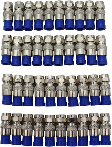Miniatura 4 de Conector de compresión coaxial y 40 conectores de compresión F RG6 con herramienta pelacables