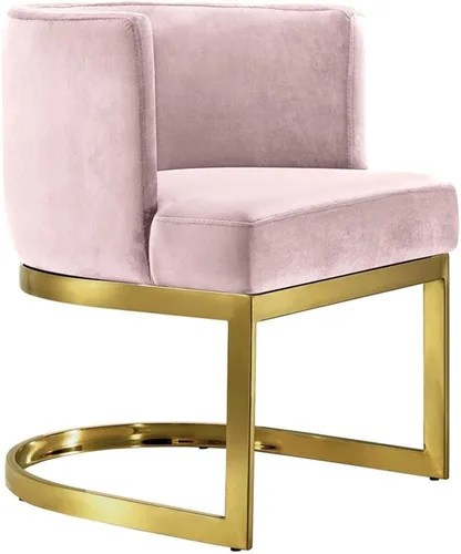 Miniatura 10 de Meridian Furniture Gianna Collection Modern Silla de comedor tapizada de terciopelo contemporáneo con marco de metal dorado pulido, 24 pulgadas