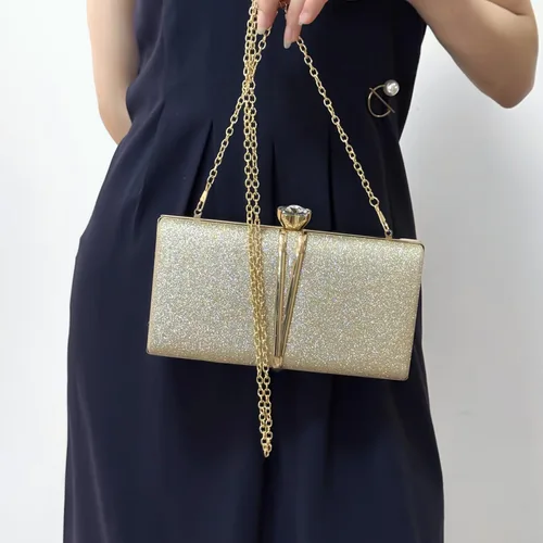 Miniatura 2 de Aovtero - Bolso de mano para mujer con cadena, bolso de noche, para boda, fiesta de graduación o como bolso de novia