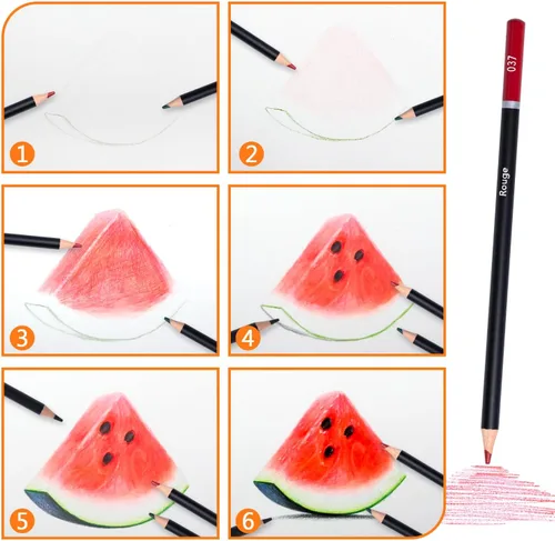 Miniatura 6 de Drawdart - Lápices de colores para colorear para adultos, juego de 72 lápices profesionales de núcleo blando para dibujo, bosquejo, sombreado con 72