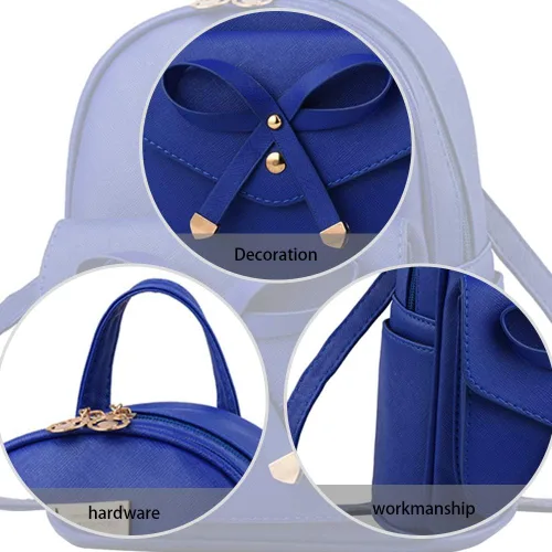 Miniatura 3 de Bonita mochila de piel con lazo para mujer