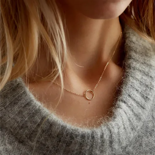 Miniatura 2 de Collar con colgante de corazón de oro de 14 quilates para mujer, delicado collar de estrella, gargantilla de mal de ojo, collar bohemio con luna