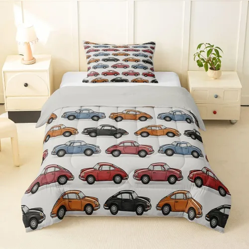 Miniatura 45 de Feelyou Juego de ropa de cama de camión de bomberos, edredón de coche de bomberos y policía para decoración de habitación de niños, tamaño Multi D05