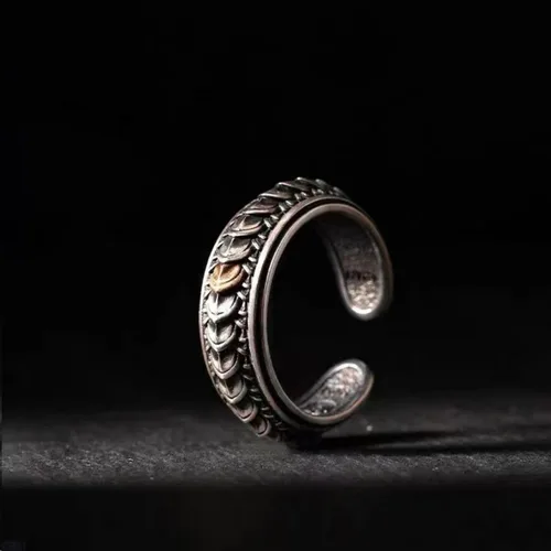 Miniatura 223 de Anillo de plata de ley 925, minimalista, ajustable, hecho a mano, para mujeres y niñas