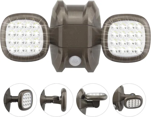 Miniatura 8 de HONWELL Luz con sensor de movimiento para exteriores, funciona con pilas, luz de inundación de seguridad exterior, inalámbrica, IP65, impermeable