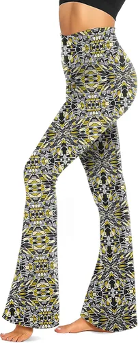 Miniatura 133 de TNNZEET Leggings acampanados negros para mujer, pantalones de yoga cruzados con bolsillos, corte de bota, leggings acampanados