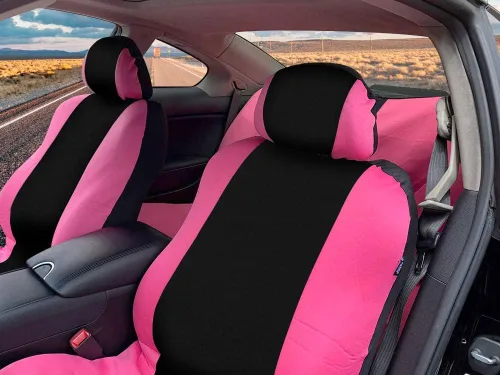 Miniatura 3 de CarsCover Fundas de asiento color rosa y negro para auto, camión, automóvil, SUV, mujer, estilo funda de asiento