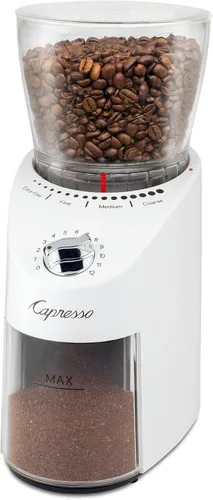 Capresso Infinity Plus Molinillo de Rebabas Cónicas, Blanco