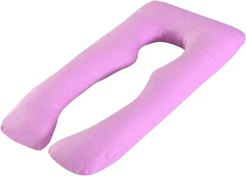 Miniatura 11 de Almohada de embarazo grande en forma de U de cuerpo completo con funda de almohada de algodón reemplazable y lavable para mujeres embarazadas que