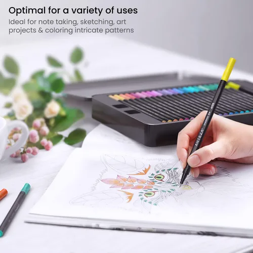 Miniatura 5 de ARTEZA - Plumones Inkonic Fineliners, juego de 72, marcadores de punta fina de 0.4 mm, plumones de arte a base de agua para dibujar, hacer bocetos