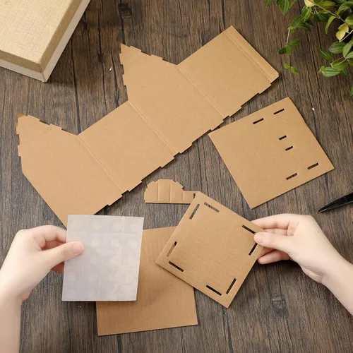 Miniatura 4 de Cholemy 12 piezas de cartón para casa de jengibre de Navidad, manualidades a granel, hacer un cartón de jengibre, manualidades navideñas