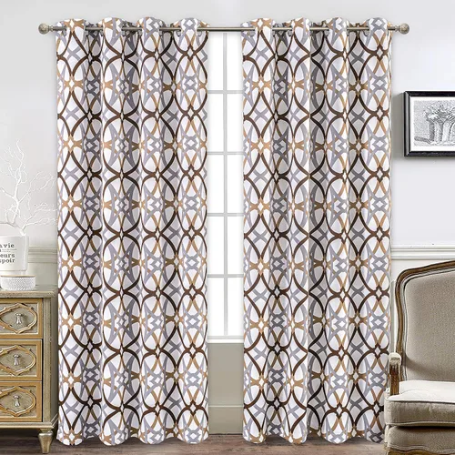 DriftAway Alexander - Cortinas opacas 80% para sala de estar, 250 GSM, patrón a juego con aislamiento térmico, oscurecimiento de la habitación,