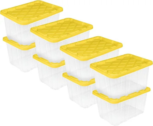 Miniatura 11 de Sterilite Paquete de 6 contenedores industriales, contenedores de almacenamiento de plástico con tapas, 17 galones, contenedores organizadores