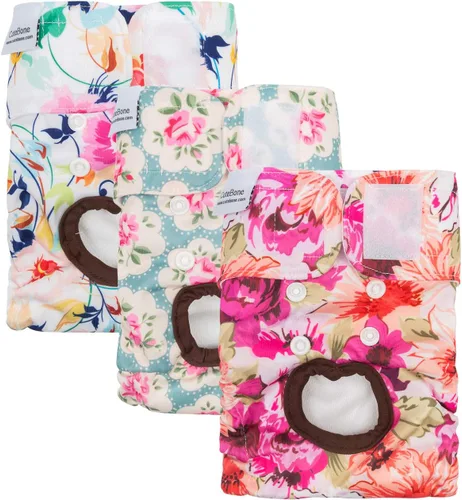 Miniatura 4 de CuteBone - Pañales para perras, paquete de 3 unidades para perritos, talla XS, D14XS