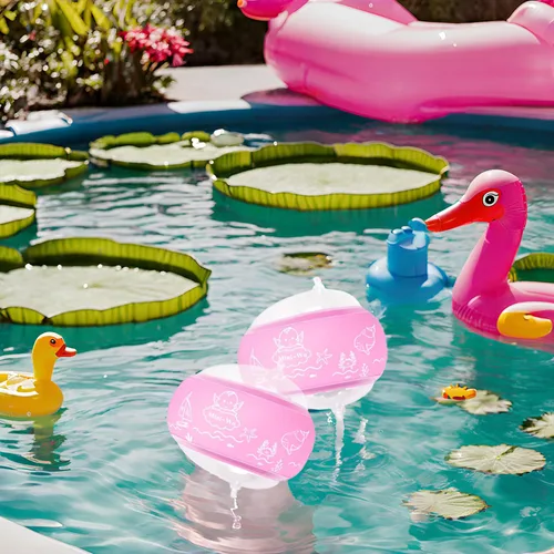 Miniatura 5 de Flotadores inflables de brazo para niños, bandas de brazo de natación rosa y azul para piscina, flotadores de brazo para piscina, alas de agua