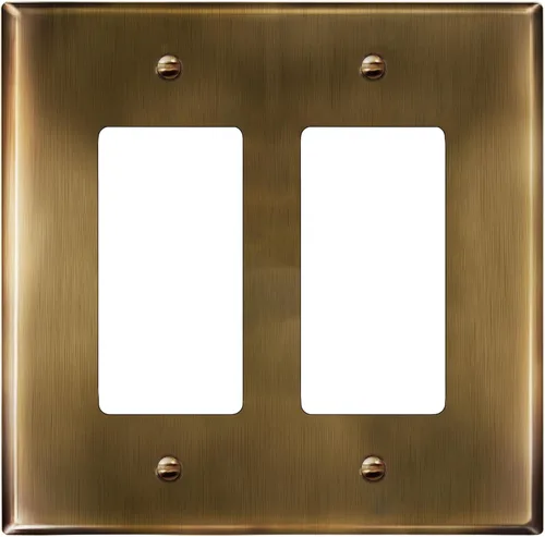 Miniatura 25 de LIDER Placa decorativa de pared de metal para interruptor o receptáculo, cubierta de salida de acero inoxidable, resistente a la corrosión