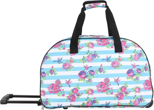 Miniatura 6 de Betsey Johnson Colección de equipaje de mano de diseñador - Bolsa de lona ligera de 22 pulgadas - Maleta de viaje de negocios de fin de semana con 2