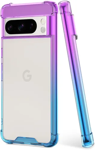Funda para Google Pixel 8 Pro, funda transparente con bonito degradado para teléfono, TPU reforzado, parte trasera de policarbonato duro, funda