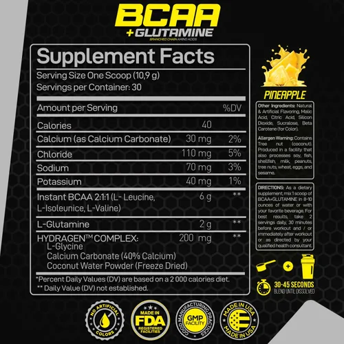 Miniatura 2 de Forzagen BCAAS Aminoácidos en polvo con glutamina BCAA en polvo, suplementos de aminoácidos de cadena ramificada, BCAA Lean Energy Pre Entrenamiento