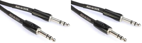 Miniatura 2 de Roland Cable de interconexión serie negro, TRS de 1/4 pulgadas a TRS de 1/4 pulgadas, 15 pies