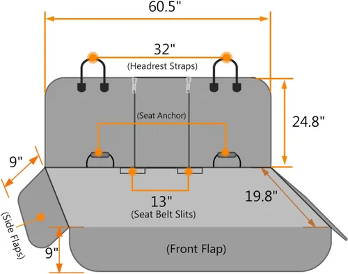 Miniatura 5 de Honest - Fundas de asiento de coche para perro, funda de asiento de perro con solapa lateral para automóviles, camiones y SUV, funda impermeable