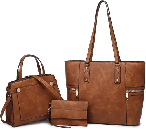 Miniatura 17 de Bolsos y bolsos de mano para mujer, bolso tipo tote, bolso de hombro con asa superior, bolso tipo sobre, juego con cartera, bolso grande de trabajo