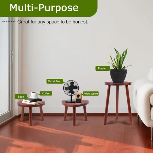 Miniatura 4 de Eocogup Soporte para plantas de interior, paquete de 2 mesas individuales para interiores, soporte para maceta, estante multiusos para plantas